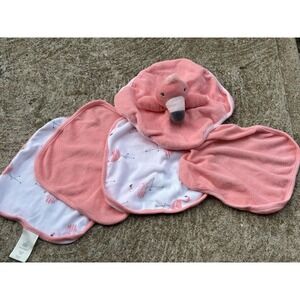 Cloud Island Pink Flamingo Hooded Towel & Washcloth Set Unisex